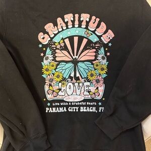 Black Graphic Sweatshirt with Colorful Design